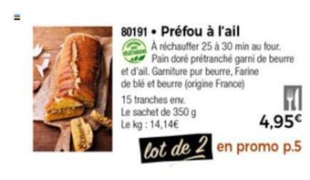 Thiriet Préfou à l'ail offre