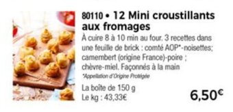 Thiriet 12 Mini croustillants aux fromages offre