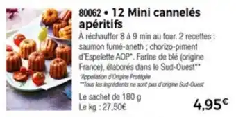 Thiriet 12 mini cannelés apéritifs offre