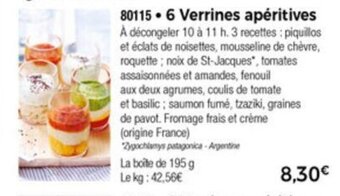 Thiriet 6 Verrines aperitives offre