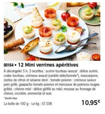 Thiriet 12 Mini verrines apéritives offre