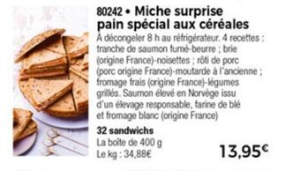 Thiriet Miche surprise pain spécial aux céréales offre