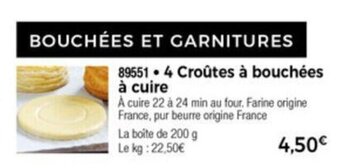 Thiriet 4 Croûtes à bouchées a cuire offre