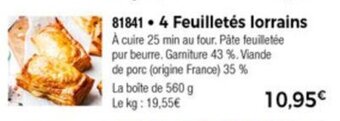 Thiriet 4 Feuilletés lorrains offre