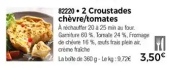 Thiriet 2 Croustades chèvre/tomates offre