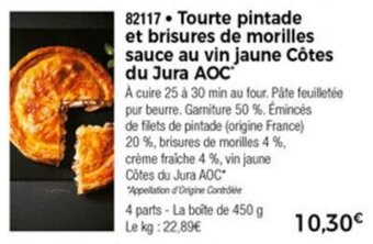 Thiriet Tourte pintade et brisures de morilles offre