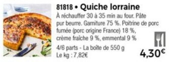 Thiriet Quiche lorraine offre
