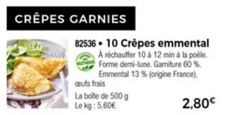 Thiriet 10 Crêpes emmental offre