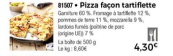 Thiriet Pizza façon tartiflette offre