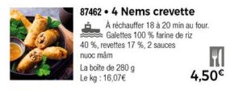 Thiriet 4 Nems crevette offre