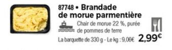 Thiriet Brandade de morue parmentière offre