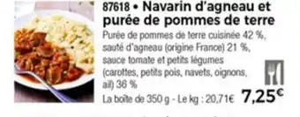 Thiriet Navarin d'agneau et purée de pommes de terre offre