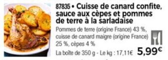 Thiriet Cuisse de canard confite offre