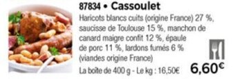 Thiriet Cassoulet offre