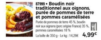 Thiriet Boudin noir traditionnel aux oignons offre