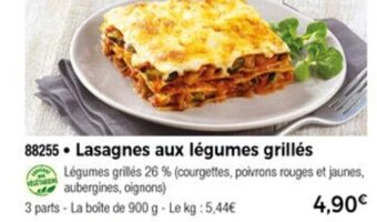 Thiriet Lasagnes aux légumes grillés offre