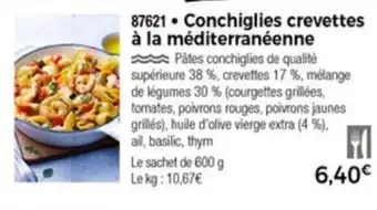 Thiriet Conchiglies crevettes à la méditerranéenne offre