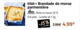 Thiriet Brandade de morue parmentière offre