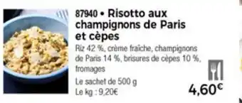 Thiriet Risotto aux champignons de paris et cèpes offre