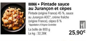 Thiriet Pintade sauce au Jurançon et cèpes offre