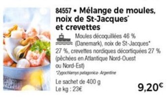 Thiriet Mélange de moules noix de St-Jacques et crevettes offre