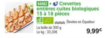 Thiriet Crevettes entières cuites biologiques offre