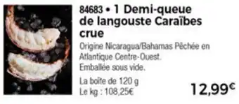 1 Demi-queue de langouste Caraïbes crue