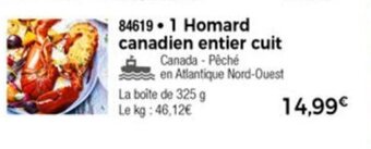 Thiriet 1 Homard canadien entier cuit offre
