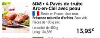 Thiriet 4 Pavés de truite arc-en-ciel avec peau offre