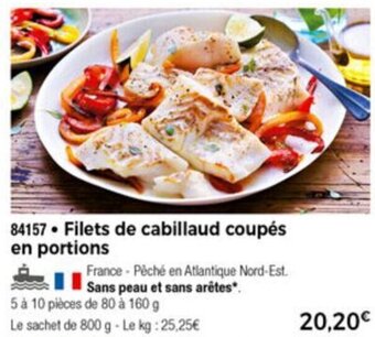 Thiriet Filets de cabillaud coupés en portions offre