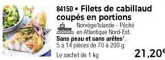 Thiriet Filets de cabillaud coupés en portions offre