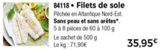 Thiriet Filets de sole offre