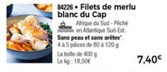 Thiriet Filets de merlu blanc du cap offre