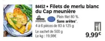 Thiriet Filets de merlu blanc du cap meunière offre