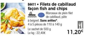 Thiriet Filets de cabillaud façon fish and chips offre