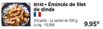 Thiriet Émincés de filet de dinde offre
