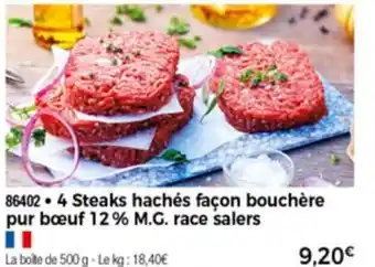 Thiriet 4 Steaks hachés facon bouchère pur bœuf offre