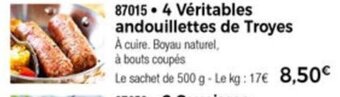 Thiriet 4 Véritables andouillettes de troyes offre