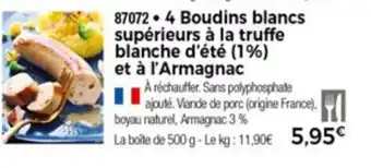 Thiriet 4 Boudins blancs supérieurs a la truffe blanche d'été et a l'Armagnac offre