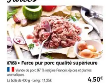Thiriet Farce pur porc qualité supérieure offre