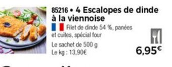 Thiriet 4 Escalopes de dinde à la viennoise offre