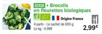 Thiriet Brocolis en fleurettes biologiques offre