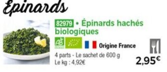 Thiriet Épinards hachés biologiques offre