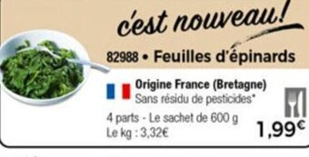 Thiriet Feuilles d'épinards offre