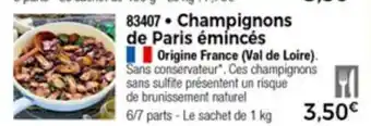 Thiriet Champignons de paris émincés offre