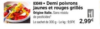 Thiriet Demi poivrons jaunes et rouges grillés offre