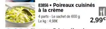 Thiriet Poireaux cuisinés à la crème offre