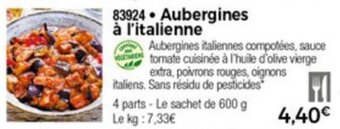 Thiriet Aubergines a l'italienne offre
