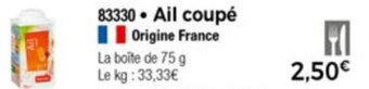Thiriet Ail coupé offre