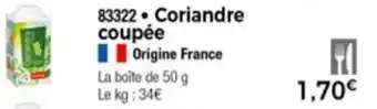 Thiriet Coriandre coupée offre